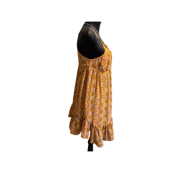 Boho Mustard Yellow Paisley Print Strappy Sundress By Coco + Jaimeson - Picture 2 of 6